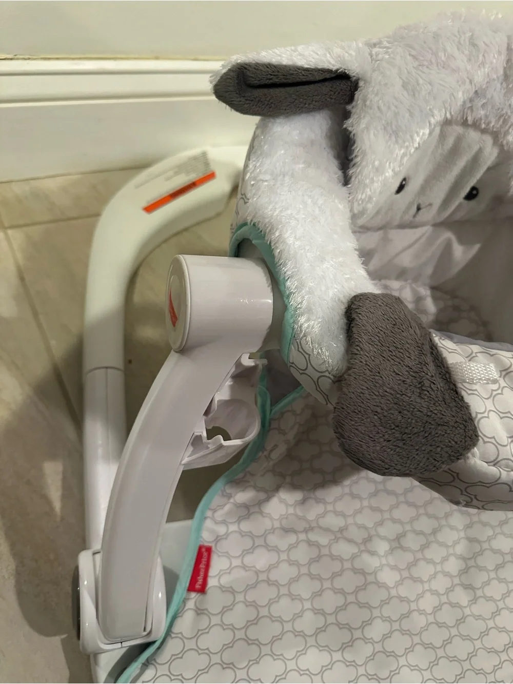 Rare Fisher Price Sit Me Up Plush Lamb Infant Seat Cover - Gray & White